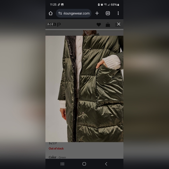 Nap Green Lightweight Quilted Shell Down Coat Size L - Picture 15 of 15